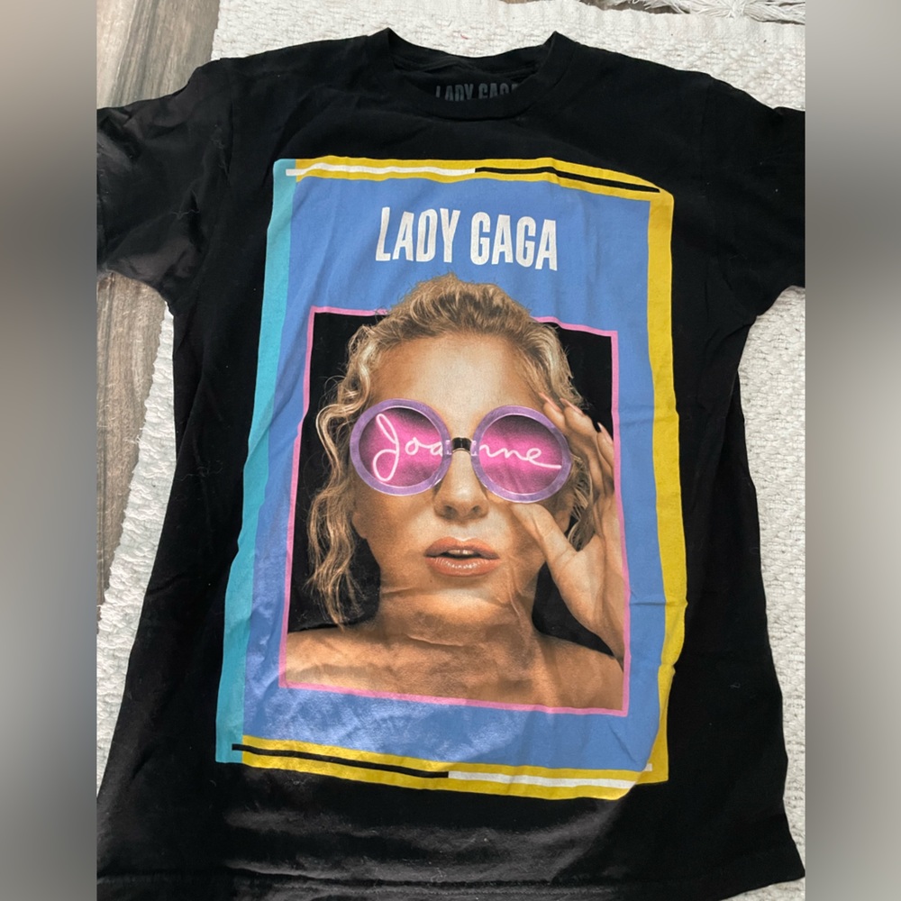 Lady Gaga World Tour black concert tee size medium gently worn
